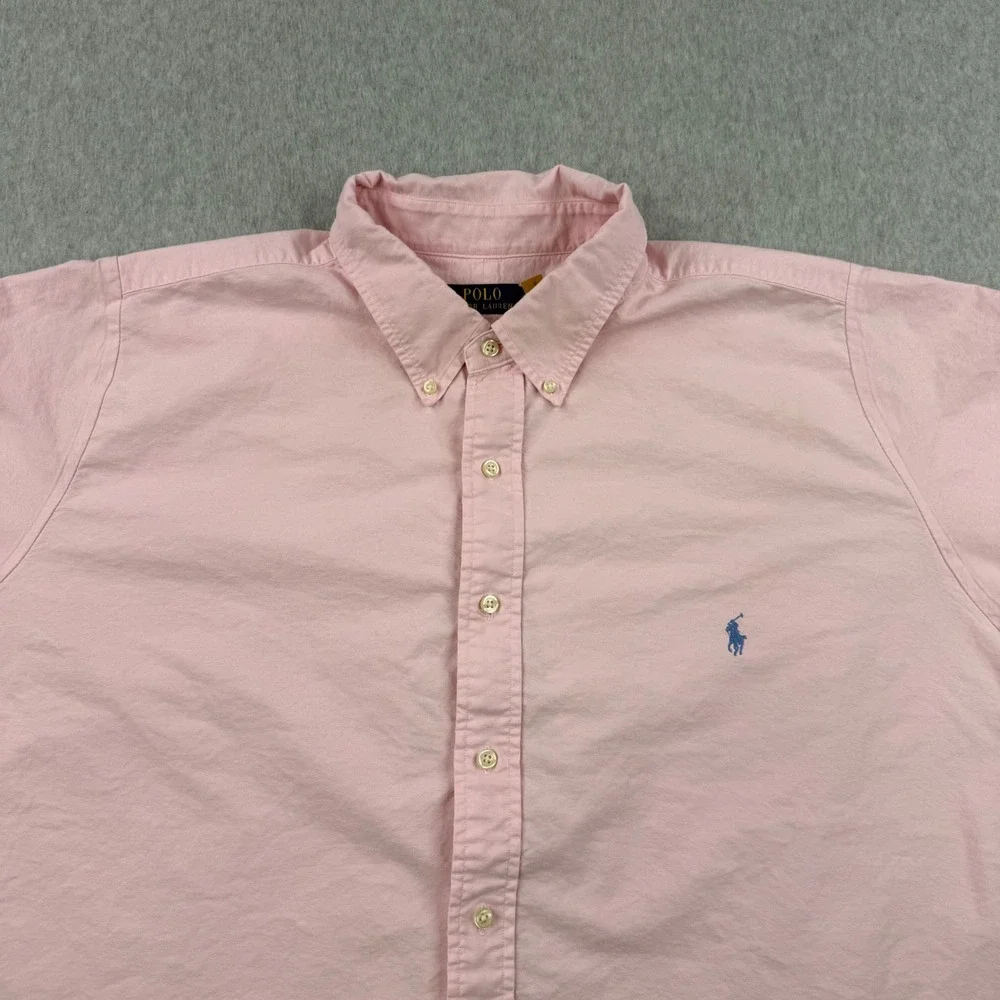 Polo Ralph Lauren Shirt Mens 3XB Pink Oxford Button Down Long Sleeve Preppy